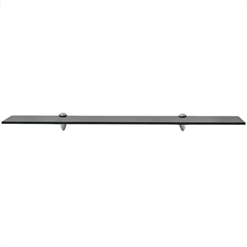 Eleganz Schwebendes Regal Glas 80x20 cm 8 mm - Wandregal mit Zink-Legierung Befestigungsclips - Modernes Design für Wohnzimmer & Küche - Stabile & Langlebige Aufbewahrungslösung von Eleganz