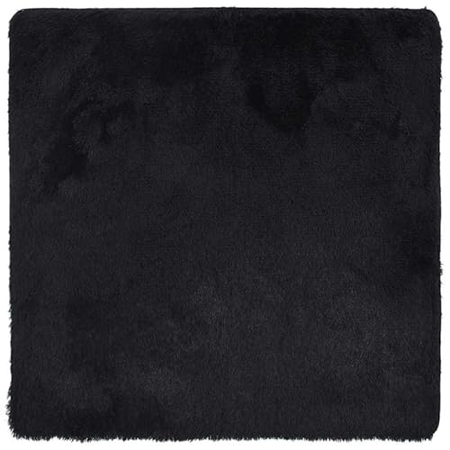 Eleganz Shaggy Hochflor Teppich NAVARRA Schwarz 160x160 cm - 100% Polyester, weich & langlebig, ideal für Wohnzimmer & Schlafzimmer von Eleganz