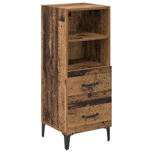 Eleganz Sideboard Altholz 90 cm - Modernes Kleiderschrank aus Holzwerkstoff für Wohnzimmer & Schlafzimmer - Stauraum Lösung mit Vintage Look von Eleganz
