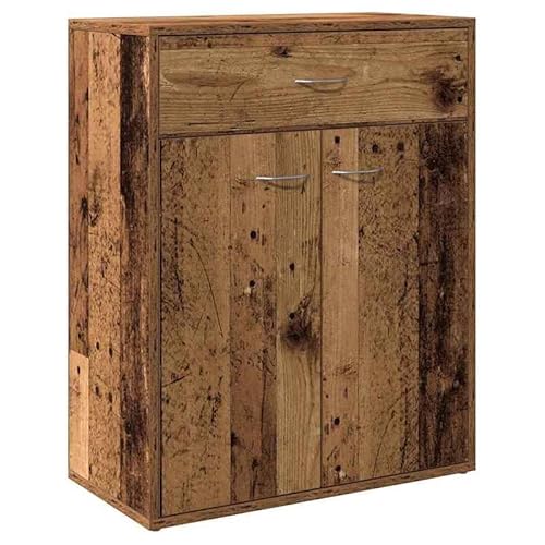 Eleganz Sideboard Altholz-Optik 60x30x75 cm für Wohnzimmer | Holzwerkstoff | Stilvoll & Langlebig | Platzsparend & Praktisch | Rustikales Design für Gemütlichkeit von Eleganz
