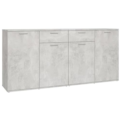 Eleganz Sideboard Betongrau 160x36x75 cm aus Holzwerkstoff - Modernes Wohnzimmermöbel-Set, Stauraum-Lösung für kleine Räume, langlebig & stilvoll von Eleganz
