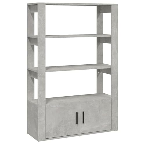 Eleganz Sideboard Betongrau 80x30x119,5 cm - Modernes Wohnzimmermöbel aus Holzwerkstoff - Stauraumlösung für Wohnzimmer & Flur - Langlebig & Stilvoll von Eleganz