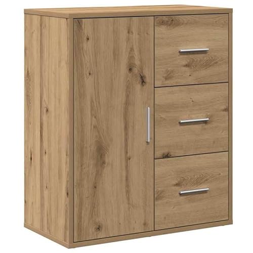 Eleganz Sideboard Eiche 60x31x70 cm aus Holzwerkstoff - Modernes Wohnzimmermöbel-Set mit stilvollem Design, ideal für kleine Räume von Eleganz