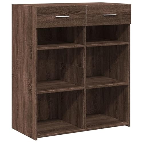 Eleganz Sideboard Eiche Optik 80x42,5x93 cm - Wohnzimmermöbel Set aus Holzwerkstoff, Stauraum Lösung für kleine Räume & Moderne Einrichtung von Eleganz