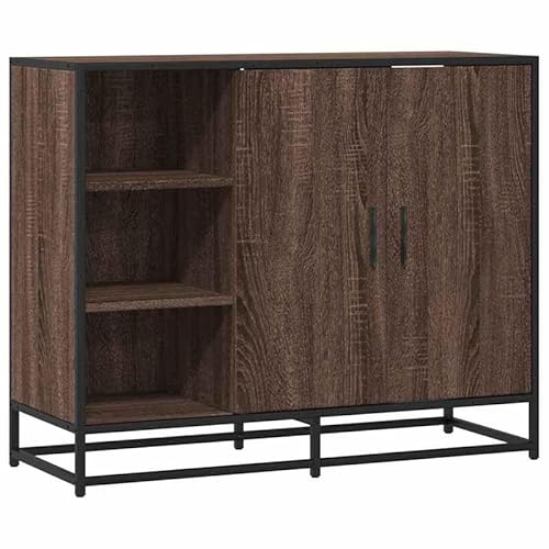 Eleganz Sideboard Eiche Optik 92x35x76 cm - Wohnzimmermöbel Set aus Holzwerkstoff, Modernes TV Sideboard mit Stauraum für Wohnzimmer von Eleganz