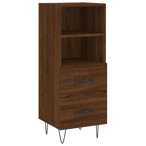 Eleganz Sideboard Eiche-Optik Wohnzimmer Schrank | 34,5x34x90 cm | Holzwerkstoff | Stilvolles Möbelstück für Moderne Einrichtungen | Platzsparend & langlebig von Eleganz
