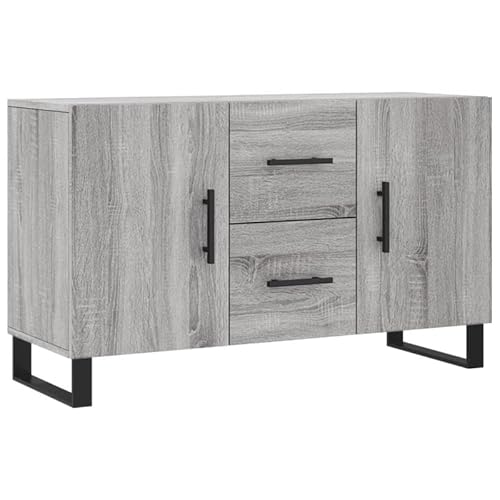 Eleganz Sideboard Grau Sonoma 100x36x60 cm - Wohnzimmermöbel-Set aus Holzwerkstoff, modernes TV-Schrank mit großem Stauraum für Wohnzimmer & Esszimmer von Eleganz