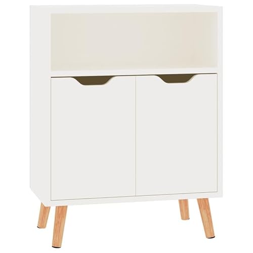 Eleganz Sideboard Hochglanz-Weiß 60x30x72 cm aus Holzwerkstoff - Modernes Wohnzimmermöbel-Set mit Stauraum für kleine Räume von Eleganz