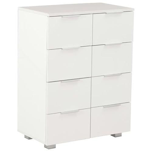Eleganz Sideboard Hochglanz-Weiß 60x35x80 cm - Modernes Wohnzimmermöbel aus Holzwerkstoff mit Hochglanz-Finish - Stilvolles Sideboard für Wohnzimmer oder Esszimmer - Platzsparend & Langlebig von Eleganz