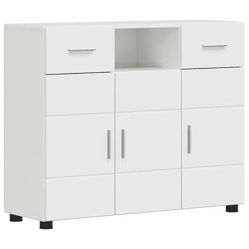 Eleganz Sideboard Hochglanz-Weiß 88.5 cm | Modernes Wohnzimmermöbel aus Holzwerkstoff | Stauraum Lösung für kleine Räume | Schlankes Design Eleganz Sideboard Hochglanz-Weiß 88.5 cm | Modernes Wohnzimmermöbel aus Holzwerkstoff | Stauraum Lösung für kleine Räume | Schlankes Design von Eleganz