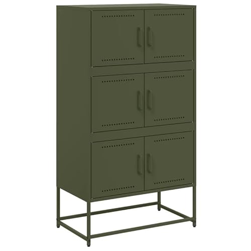 Eleganz Sideboard Olivgrün 68,5x38,5x123,5 cm Stahl - Modernes Wohnzimmermöbel Set mit Stauraum für kleine Räume - Langlebiges Design für EIN aufgeräumtes Zuhause von Eleganz