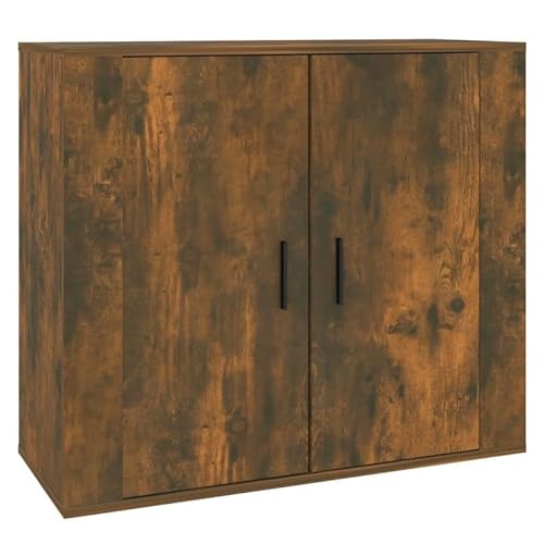 Eleganz Sideboard Räuchereiche 80x33x70 cm | Wohnzimmermöbel-Set aus Holzwerkstoff | Moderne Aufbewahrung für Wohnzimmer | Stilvolles Design & Langlebig von Eleganz