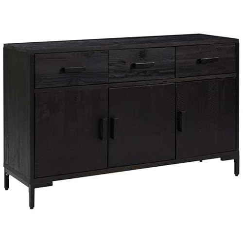 Eleganz Sideboard Schwarz | Wohnzimmermöbel aus Massivholz Kiefer | 110x35x70 cm | Stauraum Lösung für Wohnzimmer | Langlebig und Stilvoll Eleganz Sideboard Schwarz | Wohnzimmermöbel aus Massivholz Kiefer | 110x35x70 cm | Stauraum Lösung für Wohnzimmer | Langlebig und Stilvoll von Eleganz