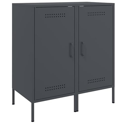 Eleganz Sideboard Set 2 STK. Anthrazit | Wohnzimmermöbel-Sets | Stahlgestell & Stauraum | Modern & Stabil | Für Wohnzimmer & Esszimmer von Eleganz