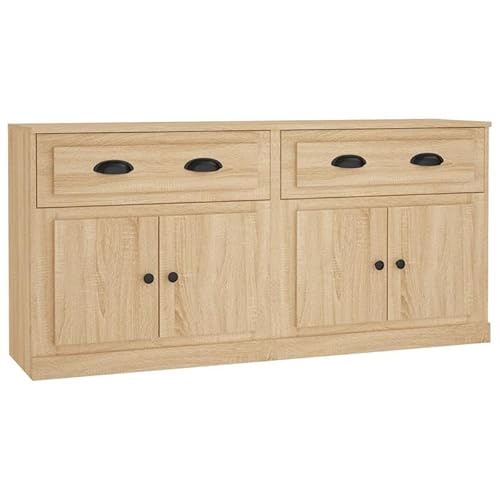 Eleganz Sideboard-Set 2-TLG. aus Sonoma-Eiche Holzwerkstoff - Wohnzimmermöbel-Set mit hoher Stabilität und modernem Design, perfekt für kleine Wohnungen und Familien Eleganz Sideboard-Set 2-TLG. aus Sonoma-Eiche Holzwerkstoff - Wohnzimmermöbel-Set mit hoher Stabilität und modernem Design, perfekt für kleine Wohnungen und Familien von Eleganz