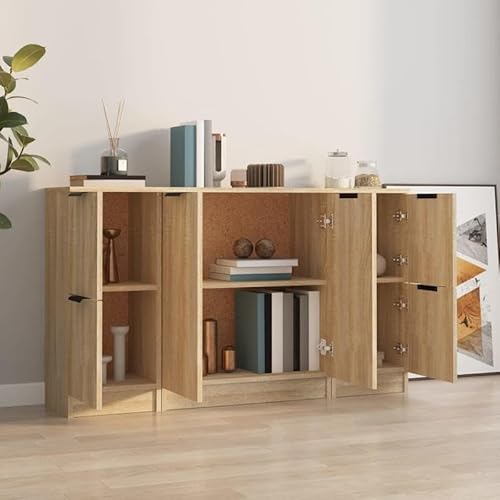 Eleganz Sideboard Set 3 STK. aus Sonoma-Eiche Holzwerkstoff für Wohnzimmer | Modernes Möbel-Set mit Stauraum | Langlebig & Stilvoll Eleganz Sideboard Set 3 STK. aus Sonoma-Eiche Holzwerkstoff für Wohnzimmer | Modernes Möbel-Set mit Stauraum | Langlebig & Stilvoll von Eleganz