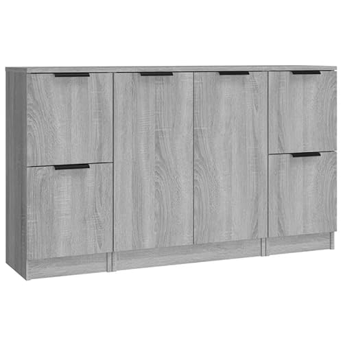Eleganz Sideboard Set 3-TLG Grau Sonoma | Wohnzimmermöbel aus Holzwerkstoff | Stilvolles Stauraum-Set für Moderne Wohnräume | Langlebig & Platzsparend Eleganz Sideboard Set 3-TLG Grau Sonoma | Wohnzimmermöbel aus Holzwerkstoff | Stilvolles Stauraum-Set für Moderne Wohnräume | Langlebig & Platzsparend von Eleganz