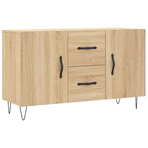 Eleganz Sideboard Sonoma-Eiche 100x36x60 cm - Modernes Wohnzimmer Buffet aus Holzwerkstoff & Metall - Stilvolles Möbelstück für Wohnzimmer, Esszimmer oder Flur - Platzsparend & Langlebig von Eleganz