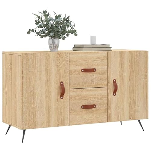 Eleganz Sideboard Sonoma-Eiche 100x36x60 cm - Modernes Wohnzimmer Sideboard aus Holzwerkstoff & Metall - Stauraum Lösung für Wohnzimmer, Esszimmer oder Flur - Hochglanz & Stilvoll Eleganz Sideboard Sonoma-Eiche 100x36x60 cm - Modernes Wohnzimmer Sideboard aus Holzwerkstoff & Metall - Stauraum Lösung für Wohnzimmer, Esszimmer oder Flur - Hochglanz & Stilvoll von Eleganz