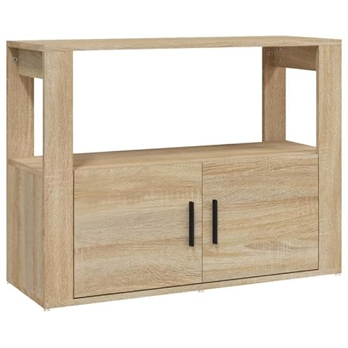 Eleganz Sideboard Sonoma-Eiche 80x30x60 cm aus Holzwerkstoff - Schlichter TV-Schrank fürs Wohnzimmer mit Stauraum & modernem Design - Perfekt für kleine Räume von Eleganz