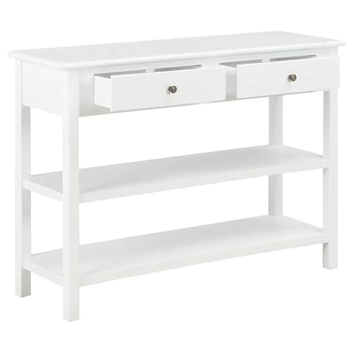 Eleganz Sideboard Weiß 110x35x80 cm MDF - Modernes Wohnzimmerschrank mit Stauraum, Schlankes TV Lowboard für kleine Räume, Hochglanz Weiß von Eleganz