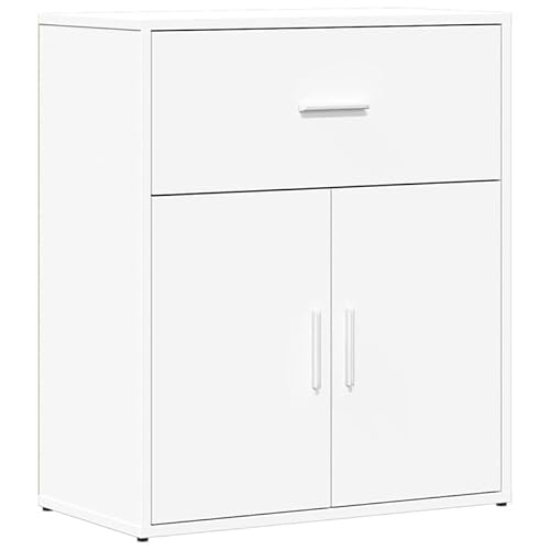 Eleganz Sideboard Weiß 60x31x70 cm aus Holzwerkstoff - Modernes Wohnzimmermöbel für kleine Räume, Stauraumlösung mit stilvollem Design von Eleganz