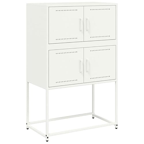 Eleganz Sideboard Weiß 68,5x38,5x107 cm - Modernes Wohnzimmermöbel aus Stahl | Schlankes Design für kleine Räume | Stabile Aufbewahrung für TV und Deko Eleganz Sideboard Weiß 68,5x38,5x107 cm - Modernes Wohnzimmermöbel aus Stahl | Schlankes Design für kleine Räume | Stabile Aufbewahrung für TV und Deko von Eleganz