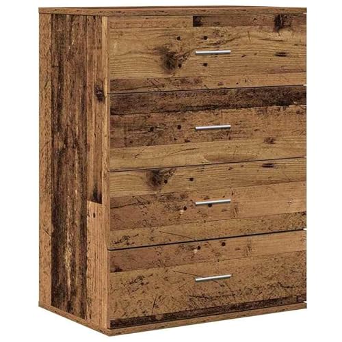 Eleganz Sideboard aus Holzwerkstoff mit Schubladen - Wohnzimmermöbel-Set im Landhausstil, 60 x 39 x 80 cm, Altholz-Optik - Stauraumlösung für Wohnzimmer & Flur Eleganz Sideboard aus Holzwerkstoff mit Schubladen - Wohnzimmermöbel-Set im Landhausstil, 60 x 39 x 80 cm, Altholz-Optik - Stauraumlösung für Wohnzimmer & Flur von Eleganz