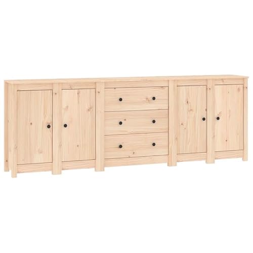 Eleganz Sideboard aus Massivholz Kiefer 230x35x80 cm | Wohnzimmermöbel-Sets | Langlebig & Stilvoll | Perfekte Aufbewahrung für Kleine Räume von Eleganz