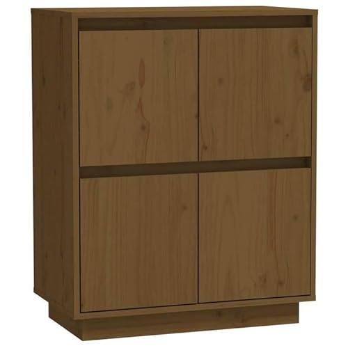 Eleganz Sideboard aus Massivholz Kiefer 60x34x75 cm Honigbraun - Langlebiges Wohnzimmer Buffet mit Stauraum für Kleine Räume - Rustikales Design für Gemütlichkeit von Eleganz