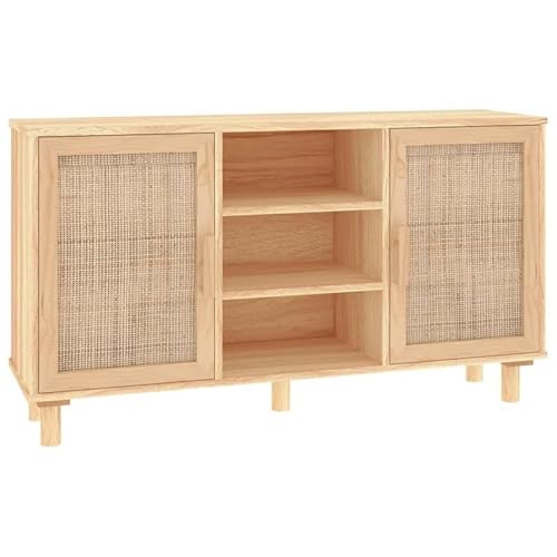 Eleganz Sideboard aus Massivholz Kiefer & Natur-Rattan 105x30x60 cm - Wohnzimmermöbel-Set langlebig & stilvoll für Moderne Einrichtung Eleganz Sideboard aus Massivholz Kiefer & Natur-Rattan 105x30x60 cm - Wohnzimmermöbel-Set langlebig & stilvoll für Moderne Einrichtung von Eleganz