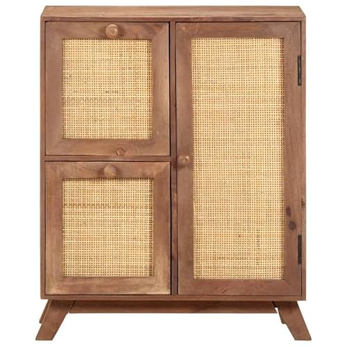 Eleganz Sideboard aus Massivholz Mango 60x35x75 cm - Modernes Wohnzimmermöbel mit großem Stauraum, ideal für kleine Räume und Familien von Eleganz