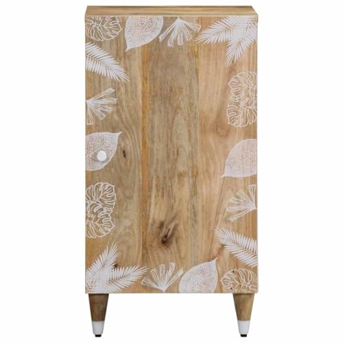 Eleganz Sideboard aus Massivholz Mango | Regalsystem für Wohnzimmer & Esszimmer | Natürliche Optik mit weißem Lack | Stabile Holz-Metall-Kombination | Platzsparend & stilvoll von Eleganz