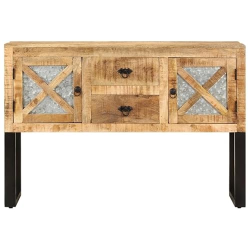 Eleganz Sideboard aus rauem Mangoholz & Stahl | Wohnzimmermöbel-Set 110x30x74 cm | Modernes Sideboard mit Zink-Akzenten | Stilvoll & langlebig | Für Wohnzimmer & Esszimmer Eleganz Sideboard aus rauem Mangoholz & Stahl | Wohnzimmermöbel-Set 110x30x74 cm | Modernes Sideboard mit Zink-Akzenten | Stilvoll & langlebig | Für Wohnzimmer & Esszimmer von Eleganz