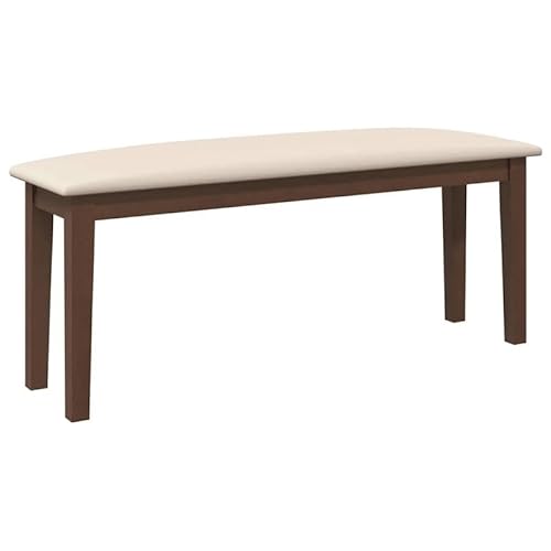 Eleganz Sitzbank aus Massivholz 110 cm Braun - Stabile Gartenbank, Terassenbank oder Wohnbank aus Gummibaum - Langlebig und Wetterfest von Eleganz