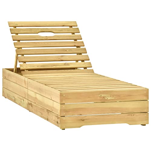 Eleganz Sonnenliege aus imprägniertem Kiefernholz - Anthrazit Auflage, langlebig & wetterfest - Perfekt für Garten, Terrasse oder Balkon von Eleganz