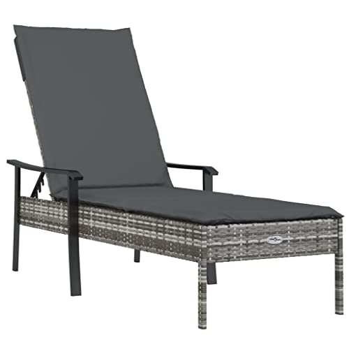 Eleganz Sonnenliege mit Auflage Grau - PE Rattan & pulverbeschichteter Stahl - Langlebiges Gartenmöbel für Terrasse & Balkon - Komfortable Relaxliege für Outdoor-Entspannung Eleganz Sonnenliege mit Auflage Grau - PE Rattan & pulverbeschichteter Stahl - Langlebiges Gartenmöbel für Terrasse & Balkon - Komfortable Relaxliege für Outdoor-Entspannung von Eleganz
