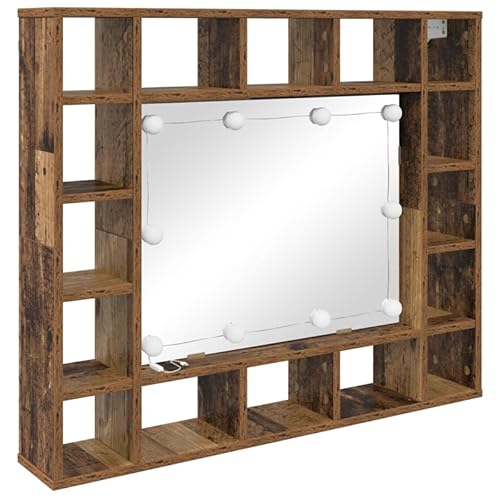 Eleganz Spiegelschrank Altholz 91x76.5cm Badezimmermöbel-Set aus Holzwerkstoff - Moderner Badezimmerspiegel mit Stauraum für Badaccessoires von Eleganz