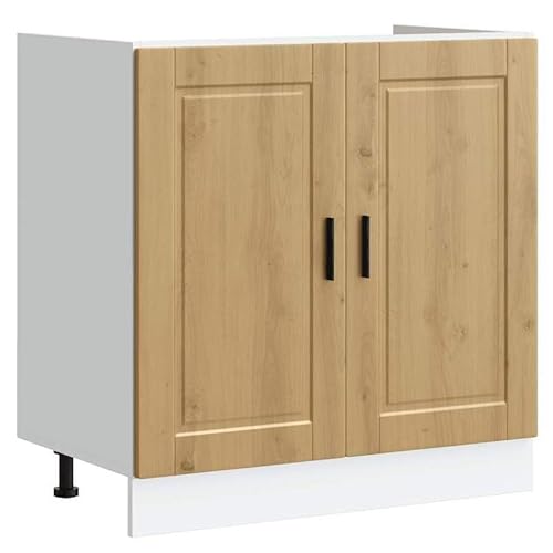 Eleganz Spülenunterschrank Porto Artisan-Eiche 80x46x81,5 cm - Küchenunterschrank aus Holzwerkstoff, stilvoll & langlebig für Moderne Küchen von Eleganz