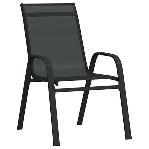 Eleganz Stapelbare Gartenstühle 2er Set Schwarz Textilene - Leicht & Wetterfest für Balkon, Terrasse oder Garten - Platzsparend & Bequem Eleganz Stapelbare Gartenstühle 2er Set Schwarz Textilene - Leicht & Wetterfest für Balkon, Terrasse oder Garten - Platzsparend & Bequem von Eleganz