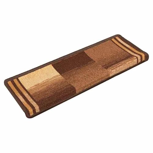 Eleganz Stufenmatten Selbstklebend 10 STK. 65x21x4 cm Braun - 100% Polyamid, Getuftet - rutschfest & Langlebig für Treppen & Eingangsbereiche von Eleganz