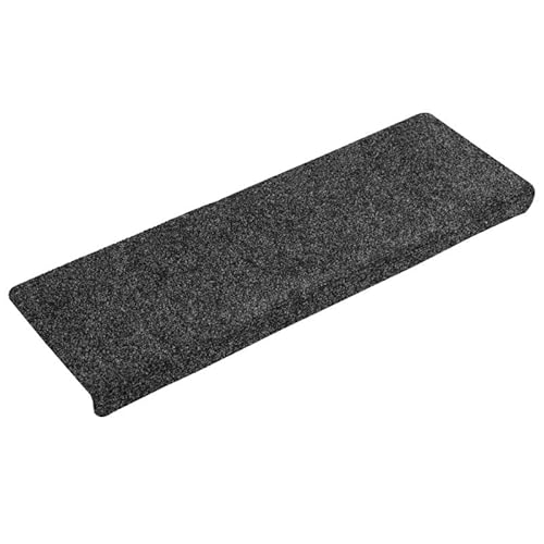 Eleganz Stufenmatten Selbstklebend 15 Stück, Teppiche für Treppenstufen, 65x21x4 cm Grau, Rechteckiger Rand, 100% Polypropylen, rutschfest & langlebig von Eleganz