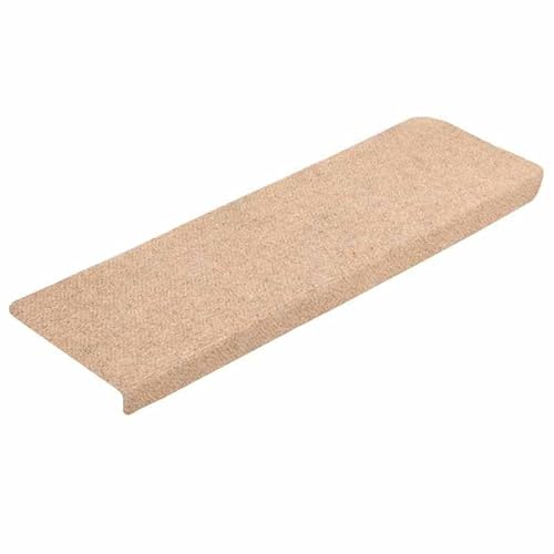 Eleganz Stufenmatten Selbstklebend 20 STK. Creme 65x21x4 cm - Nadelgestanztes Gewebe (100% Polypropylen) - rutschfest & Langlebig - Ideal für Treppen & Eingangsbereiche von Eleganz