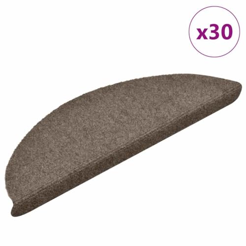 Eleganz Stufenmatten Selbstklebend 30 STK. Creme 56x17x3 cm - Nadelgestanztes Gewebe (100% Polypropylen) - rutschfeste, langlebige Teppiche für Treppen & Eingangsbereiche von Eleganz