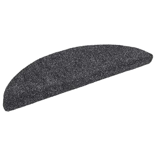 Eleganz Stufenmatten selbstklebend aus Nadelvlies, 15 Stück (56x17x3 cm) dunkelgrau halbrund - rutschfeste Treppenmatten für mehr Sicherheit im Haushalt von Eleganz