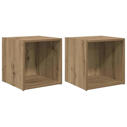 Eleganz TV-Schrank 2-teilig aus Holzwerkstoff, 37 x 35 x 37 cm, moderner Stil, platzsparend für Wohnzimmer oder Schlafzimmer, langlebig und stabil von Eleganz