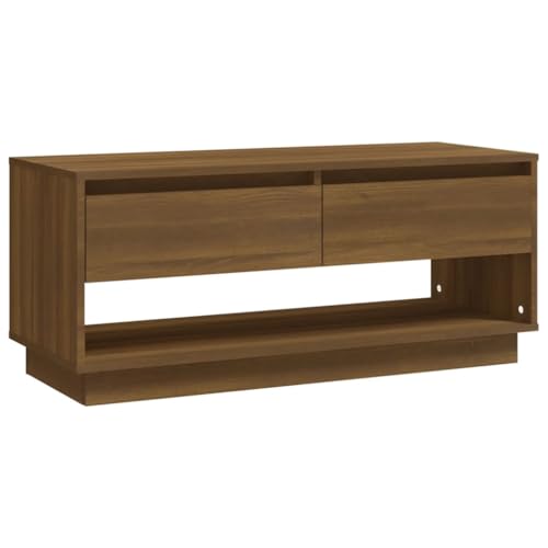 Eleganz TV-Schrank Braun Eichen-Optik 102x41x44 cm aus Holzwerkstoff - Moderner Lautsprecher-Schrank für Wohnzimmer, langlebig & platzsparend von Eleganz