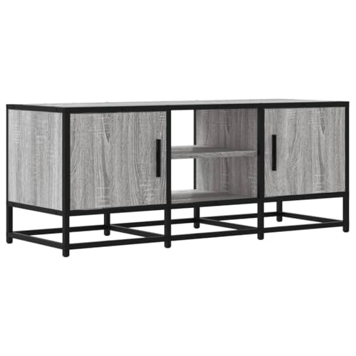 Eleganz TV-Schrank Grau Sonoma 100x35x41 cm - Moderner Lautsprecherschrank aus Holzwerkstoff und Metall für Wohnzimmer und Wohnzimmer, Langlebig und Stilsicher von Eleganz