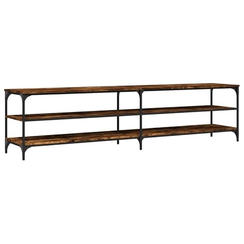 Eleganz TV-Schrank Räuchereiche 200x30x50 cm für Lautsprecher - Moderner Medien-Schrank aus Holzwerkstoff und Metall, Stilvoll & Stabil - Ideal für Wohnzimmer und Home-Entertainment von Eleganz