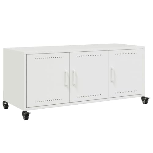 Eleganz TV-Schrank Weiß 100,5x39x43,5 cm aus kaltgewalztem Stahl - Moderner Lautsprecher-Ständer für Wohnzimmer, langlebig und platzsparend Eleganz TV-Schrank Weiß 100,5x39x43,5 cm aus kaltgewalztem Stahl - Moderner Lautsprecher-Ständer für Wohnzimmer, langlebig und platzsparend von Eleganz